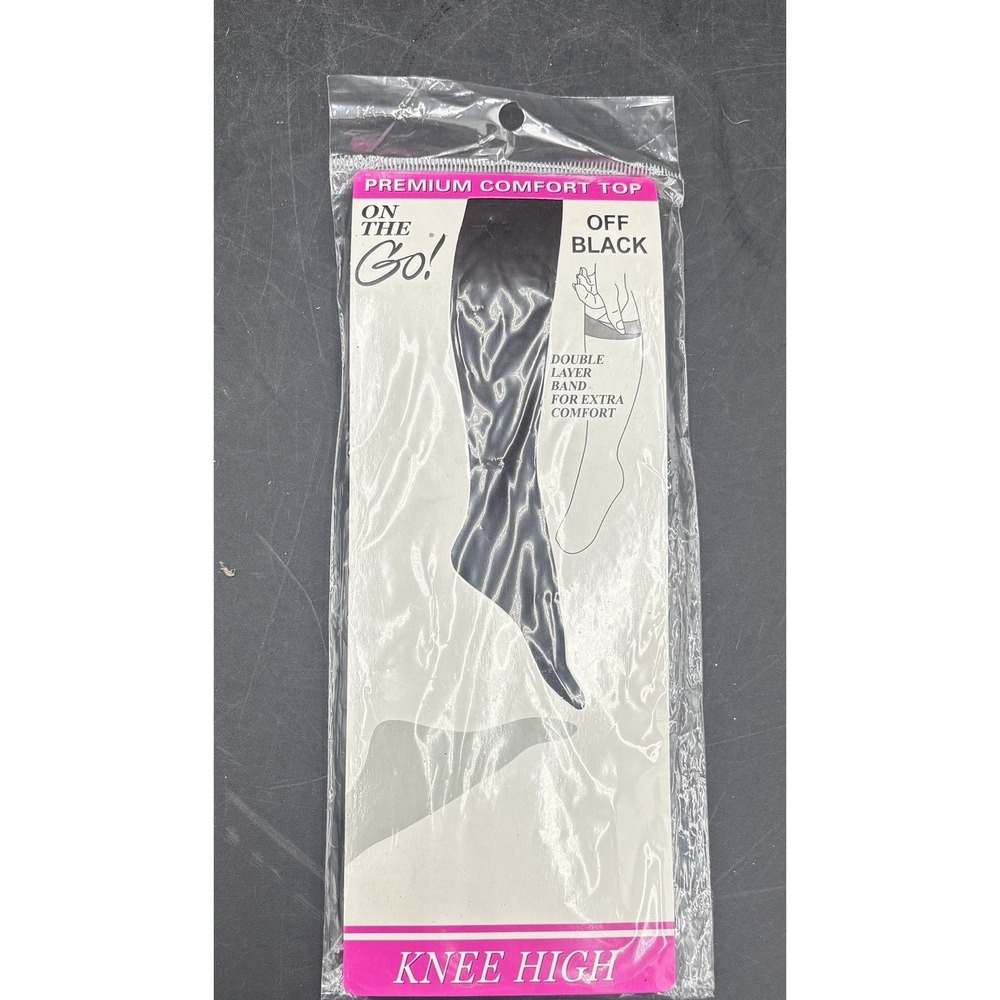 ON THE‎ GO! Hosery - Off Black - Knee High - Queen Size - Fits 8 1/2 - 11